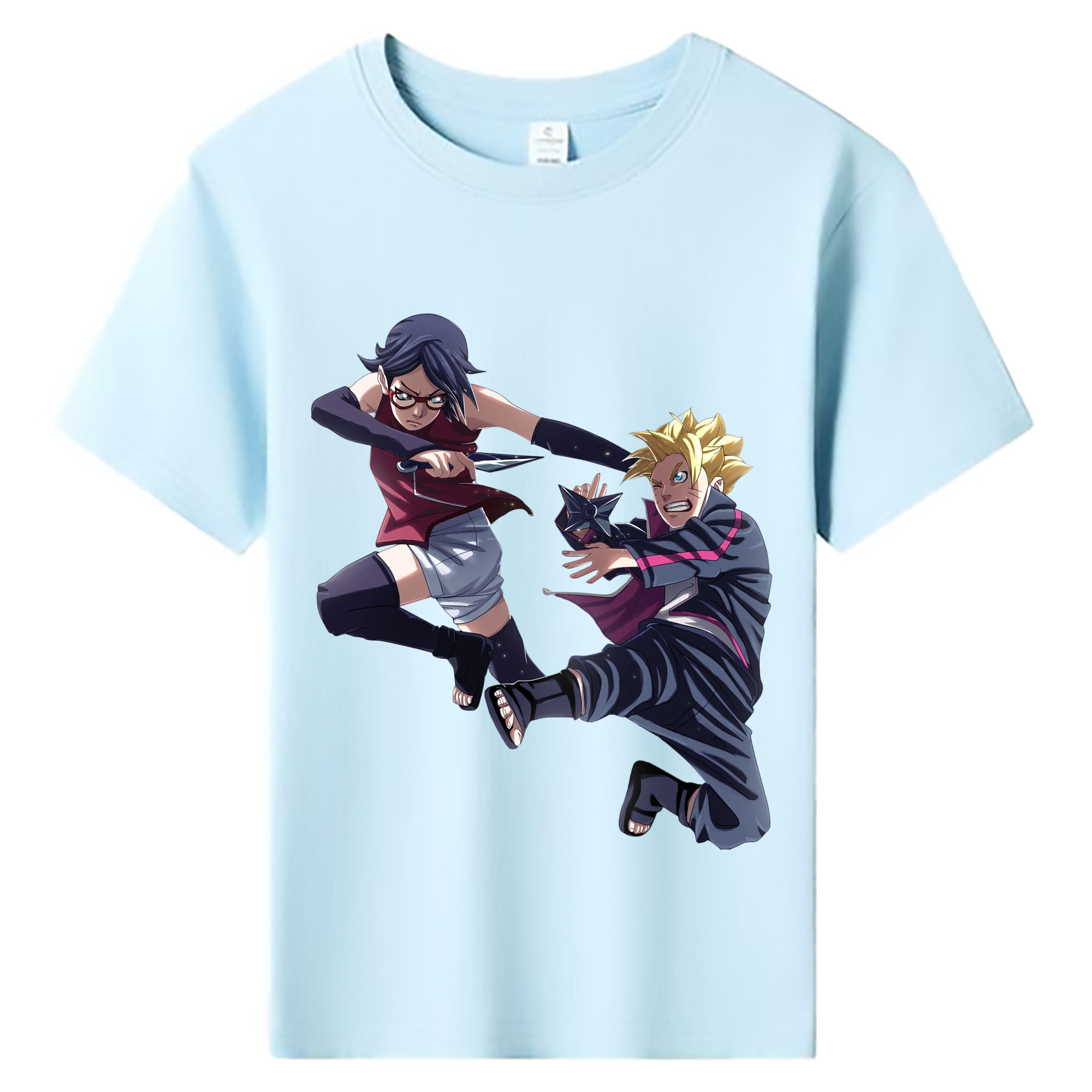 （画像用） NARUTO -ナルト- うちは サラダ Uchiha Sarada 綿100％キッズTシャツ（フロントプリント）